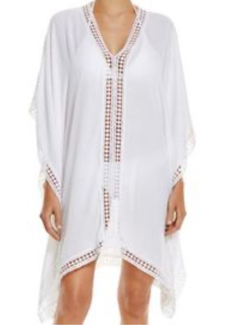 EUC Tommy Bahama white rayon and cotton lace trim swim cover-up medium